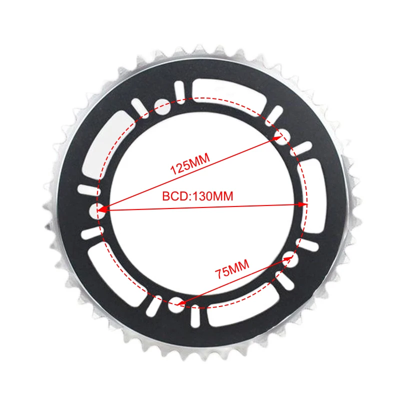 BCD130  39T 44T 48T 53T Fixed Gear Bike Single Folding Bike Chainring Road Bicycle Chain Wheel Bicycle Bike Parts Accessories