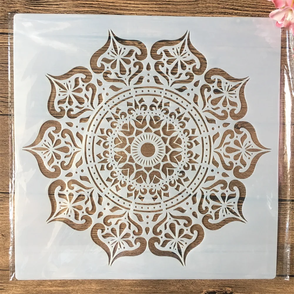 12*12inch Big Mandala Totem Wheel DIY Layering Stencils Wall Painting Scrapbook Coloring Embossing Album Decorative Template