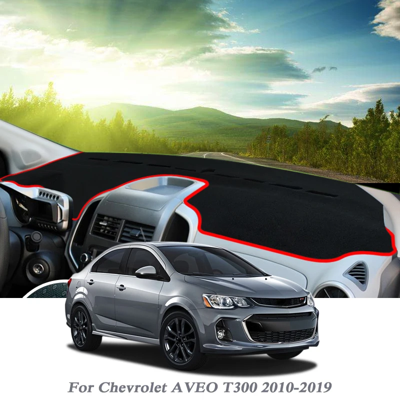 

Car Styling Dashboard Avoid Light Pad Instrument Platform Cover Mat Rose For Chevrolet Aveo T300 2010-2019 LHD&RHD Anti-Dust Mat