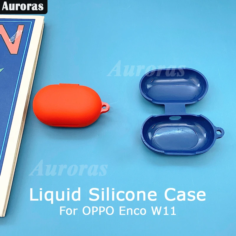 Auroras For Enco W11 Case Liquid Silicone Wireless Headphone Accessories Protector Case For OPPO Enco W11 Cover