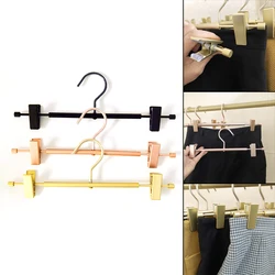 New Clothes Hanger Gold/black/rose Gold Trouser Hanger Movable Clip Multifunction Portable Anti Slip Hanger For Towels Clothes