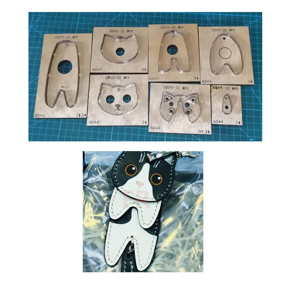 Wood Die Cutting Laser Mold, Cute Cat Pendant Blade Die, Handmade DIY Leather Tools for Die-Cutting Machines