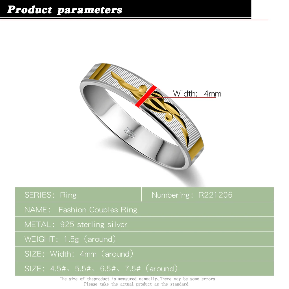 Fashion New 100% 925 Sterling Silver Ring Men\'s / Women\'s Silver Ring Pattern Design Solid Silver Ring Charm Jewelry Gift