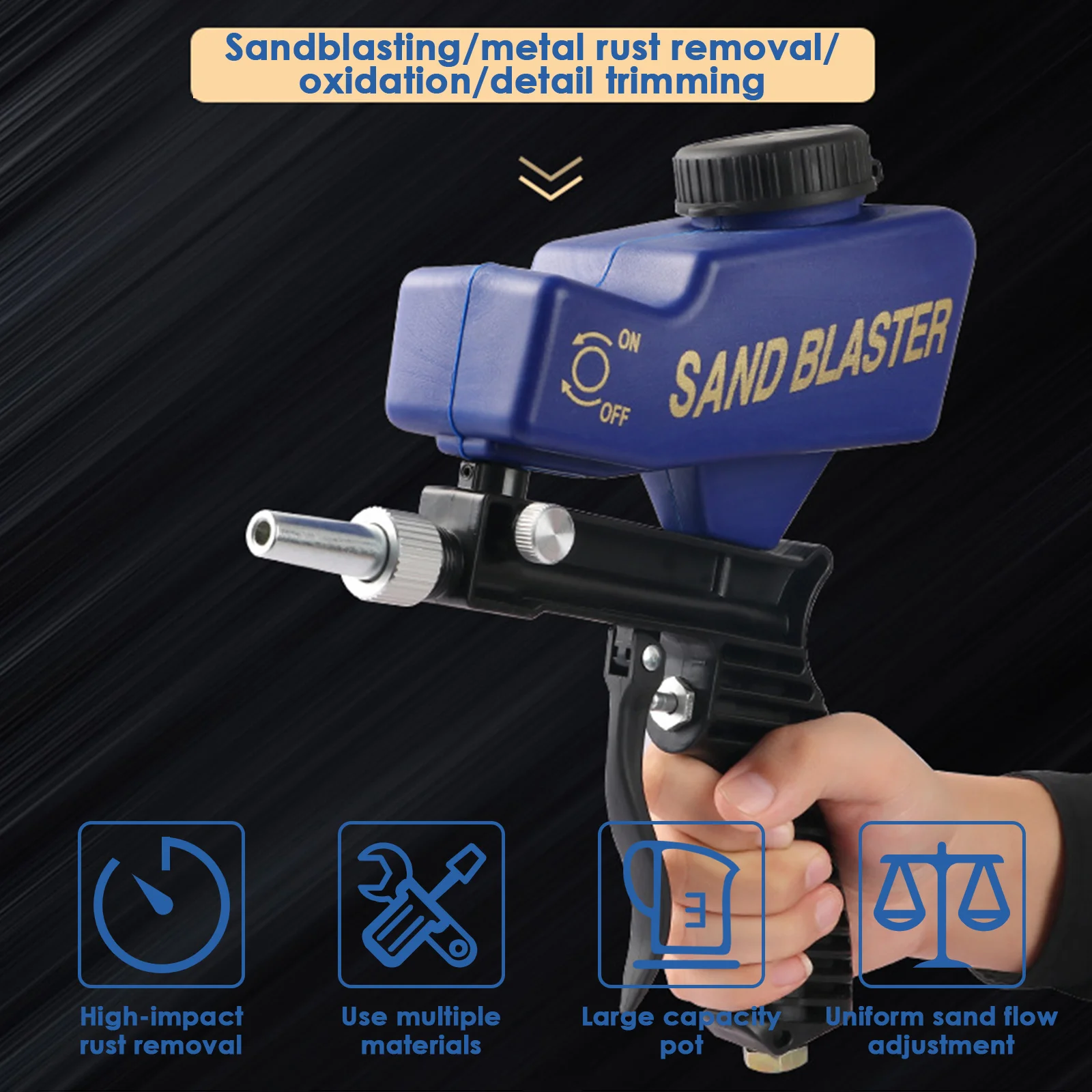 

Мощный Пескоструйный пистолет, 6000 об/мин, гравитационная подача, ручной пневматический гравитационный пистолет-распылитель