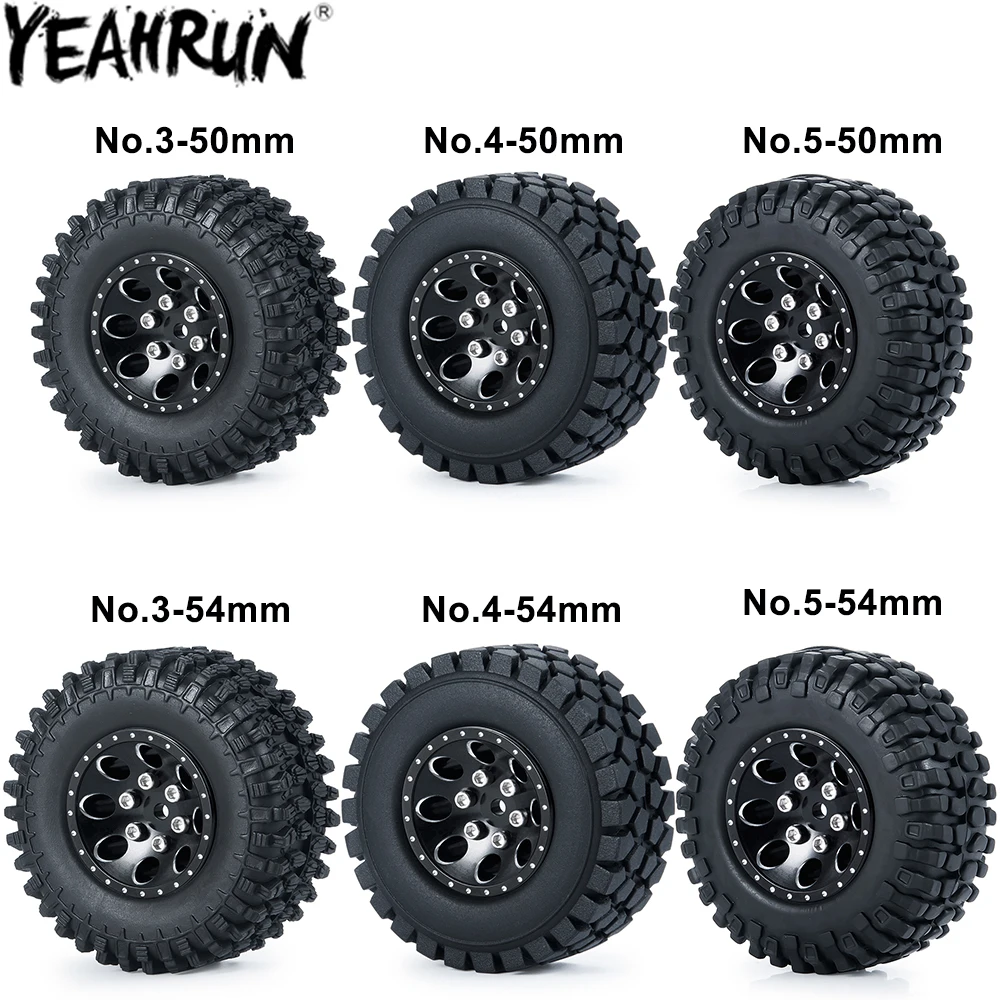 

YEAHRUN, 4 шт., набор ступиц шин для колес 1,0 1/18 RC Micro Crawler Car TRX4M Axial SCX24 AX24 FMS FCX24