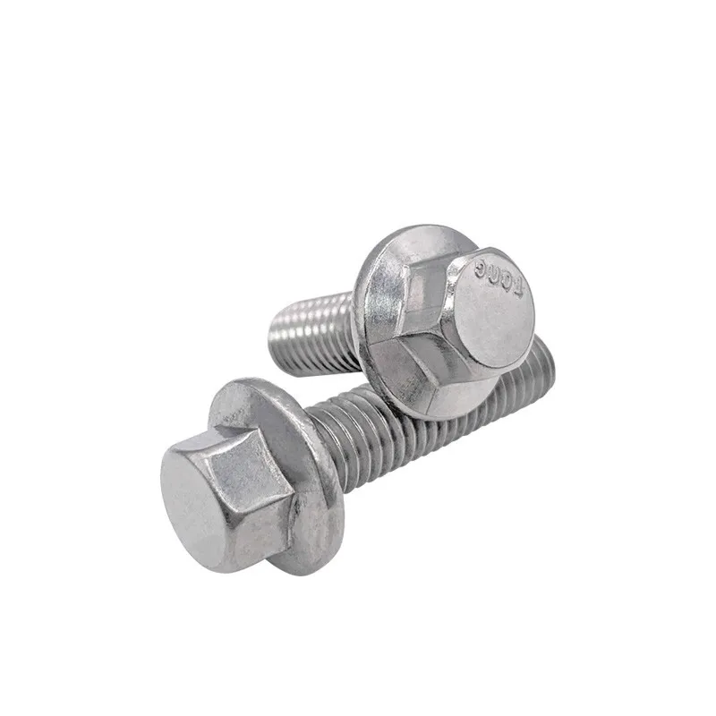 1/10pcs M5 M6 M8 M10 M12 A2-70 304 Stainless Steel GB5787 Hexagon Head with Serrated Flange Cap Screw Hex Washer Head Bolt