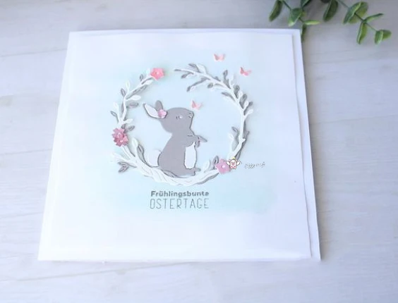 Piggy Craft wykrojniki do metalu foremki do wycinania formy Bunny flower pierścionek w kształcie liści księga gości papierowe rzemiosło forma do noża podkładki chroniące przed uderzeniami ostrzy umiera