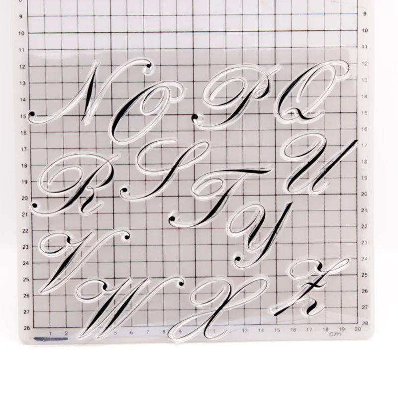 2pc Big Letters Transparent Silicone Stamp DIY Scrapbooking Rubber Coloring Embossed Diary Decor Template Reusable 18*21cm