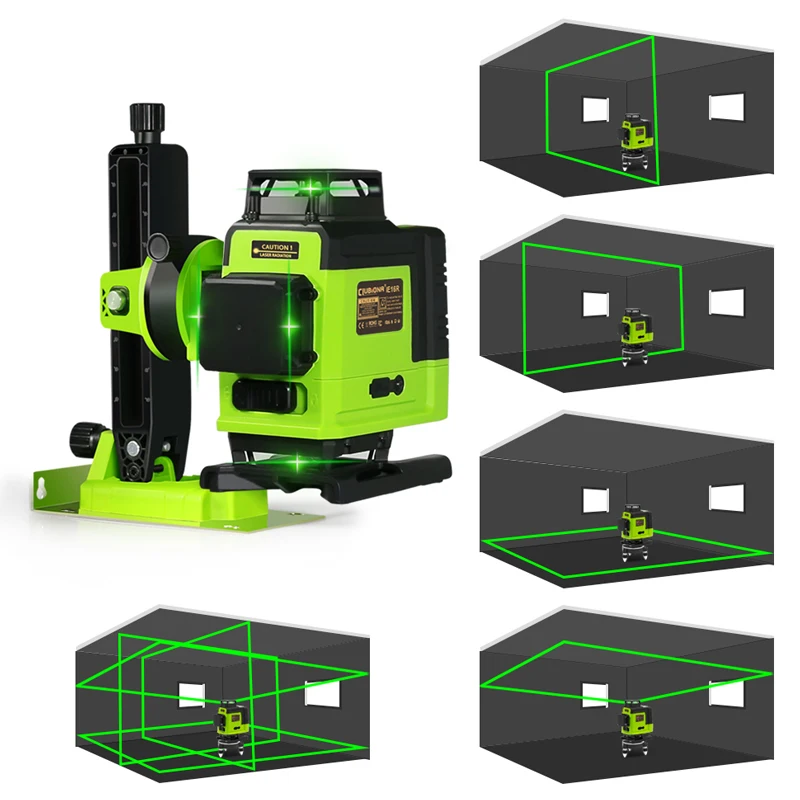 Clubiona IE16R and Tripod German Core Floor and Ceiling Remote Control 4D Green Line Laser Level with 5000mahs Li-Ion Battery