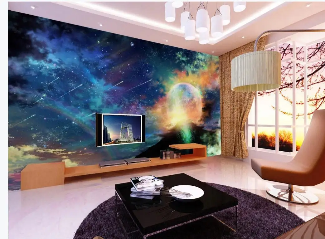 

3d customized wallpaper Gorgeous universe starry wallpapers shower TV background wall