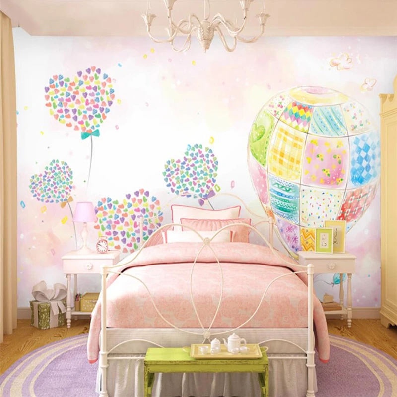 beibehang Cartoon balloon photo wallpaper boy girl bedroom 3D wall paper children's room papel de pared wall covering home decor