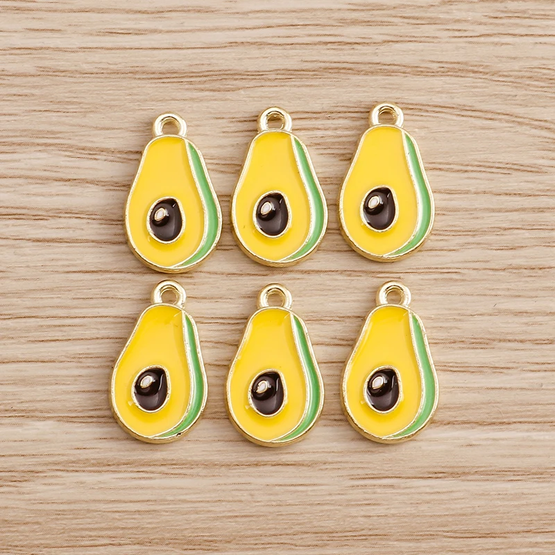 10 teile/los Emaille Charms für Ohrringe Anhänger Halsketten Obst Erdbeere Ananas Banane Orange Charms Handgemachte Schmuck Machen – Detail 4