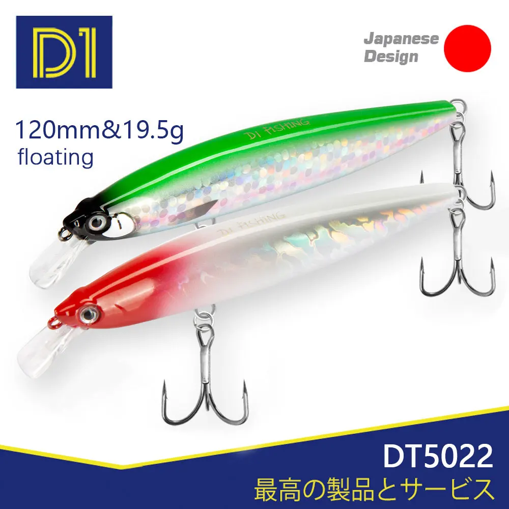 

D1 3PCS BEAT PRICE Minnow Fishing Lures Silent Assassin 120F 19.5G Artificial Floating Bass Pesca Hard Wobblers Tackle DT5022