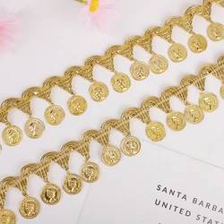 3.5cm 5/10yard oro argento nappa matrimonio appeso paillettes pizzo Trim Performance Costume da ballo decorazioni fai da te accessori artigianali