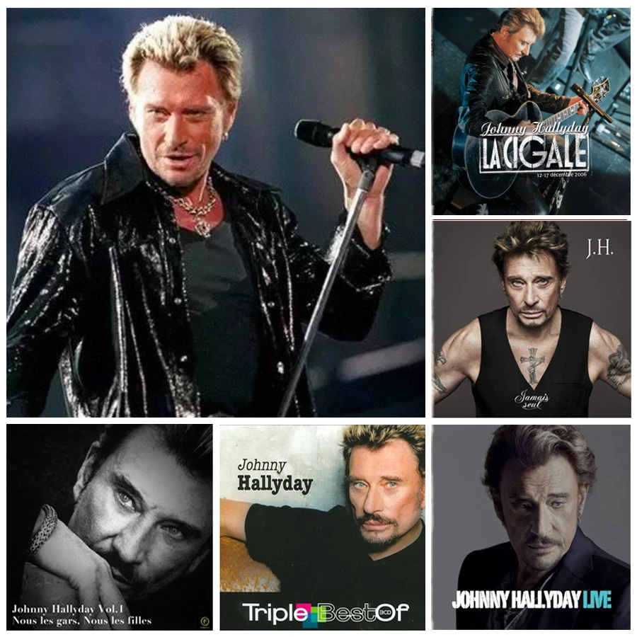 5D DIY Full Diamond Painting French Rock Singer Johnny Hallyday Cross Stitch Diamond Mosaic Embroidery Handmade Hobby Home Decor