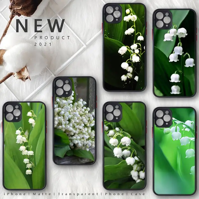 Lily of the Valley Flower Phone Case matte transparent  For iphone 7 8 11 12 plus mini x xs xr pro max cover