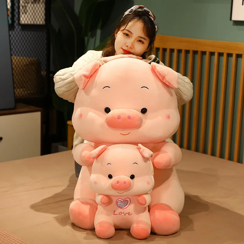 Cute Sitting Pig Plush Toys Soft Stuffed Angel Piggy Plush Doll Kawaii Pillow For Children Girl Lover High Quality Birthday Gift