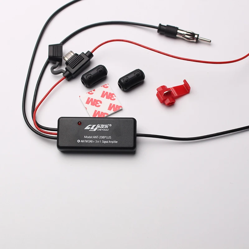 Amplificador de señal de Radio para coche, adaptador de antena de amplio rango de frecuencia, ganancia de señal aplicable en todo el mundo, AM, FM,