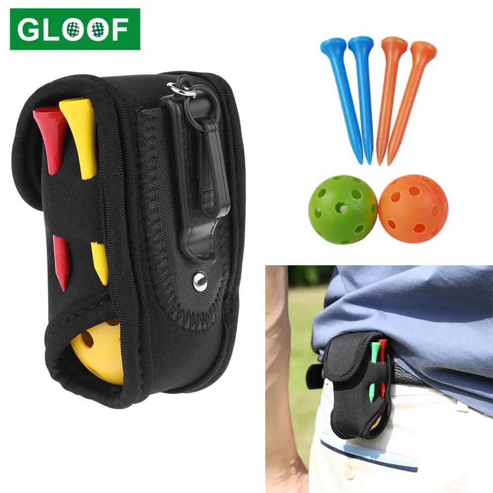 Marsupio per pallina da Golf con 2 palline e Set di 4 magliette, supporto per borsa da Golf portatile per golfista Mini marsupio