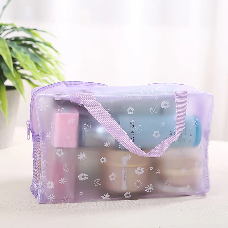 2021 new design floral print transparent waterproof cosmetic bag travel wash toothbrush bag cosmetic bag storage Cosmetic bag