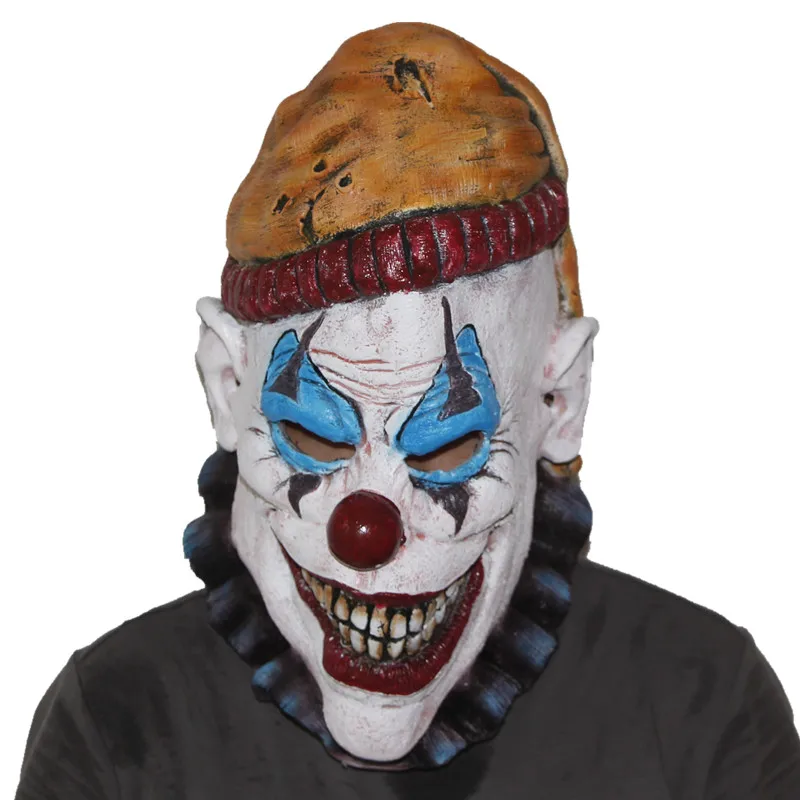 Scary Clown Cosplay Mask, Latex Headgear, Killer Mischief, Halloween Horror Party, Dress Up Costume Props