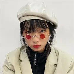 Luxury vintage Mirror punk small size Sunglasses Women/Men Classic Round Outdoor hip hop Sun Glasses Metal frame sunglasses