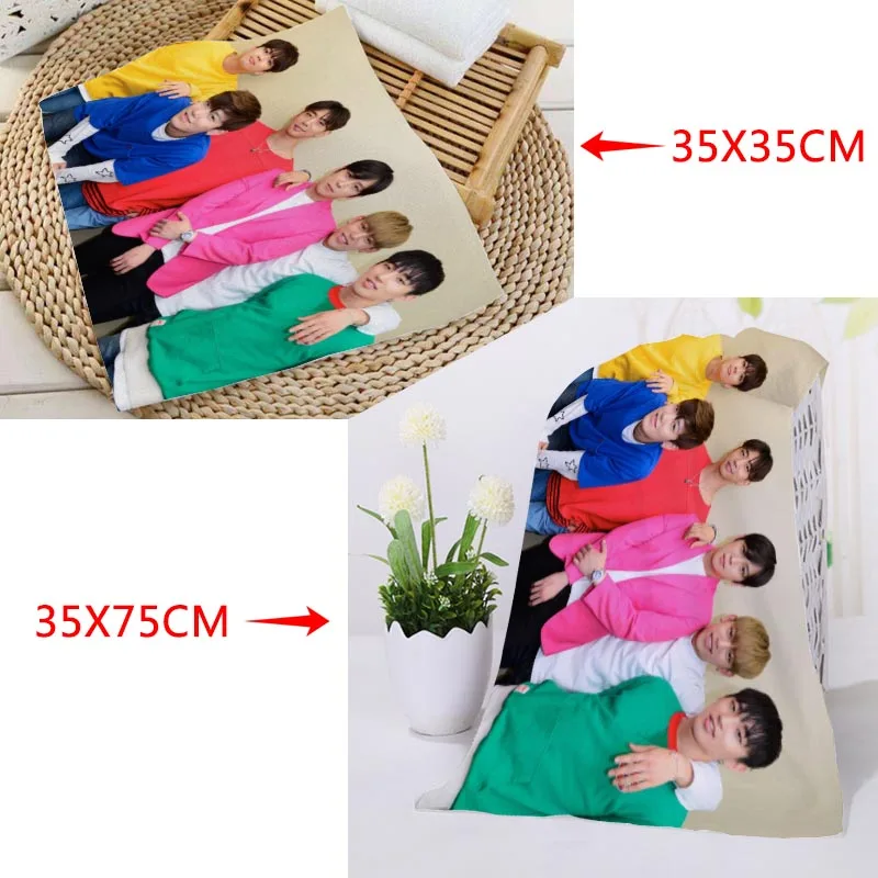 Hot Custom B.A.P Printed Face Towel Microfiber Fabric Square rectangle Towels Size 35x35cm 35x75cm High Quality