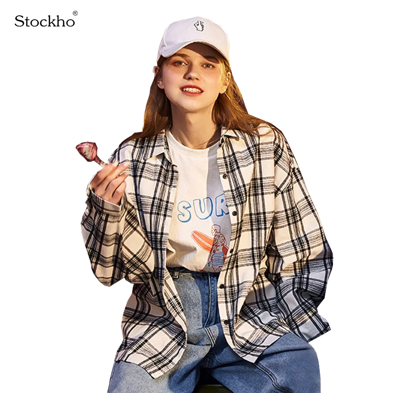 Women's Plaid Shirt 2021 Spring and Autumn Fashion British Style Long-Sleeved Shirt Cotton Women's Blouse Casual Loose Jacket