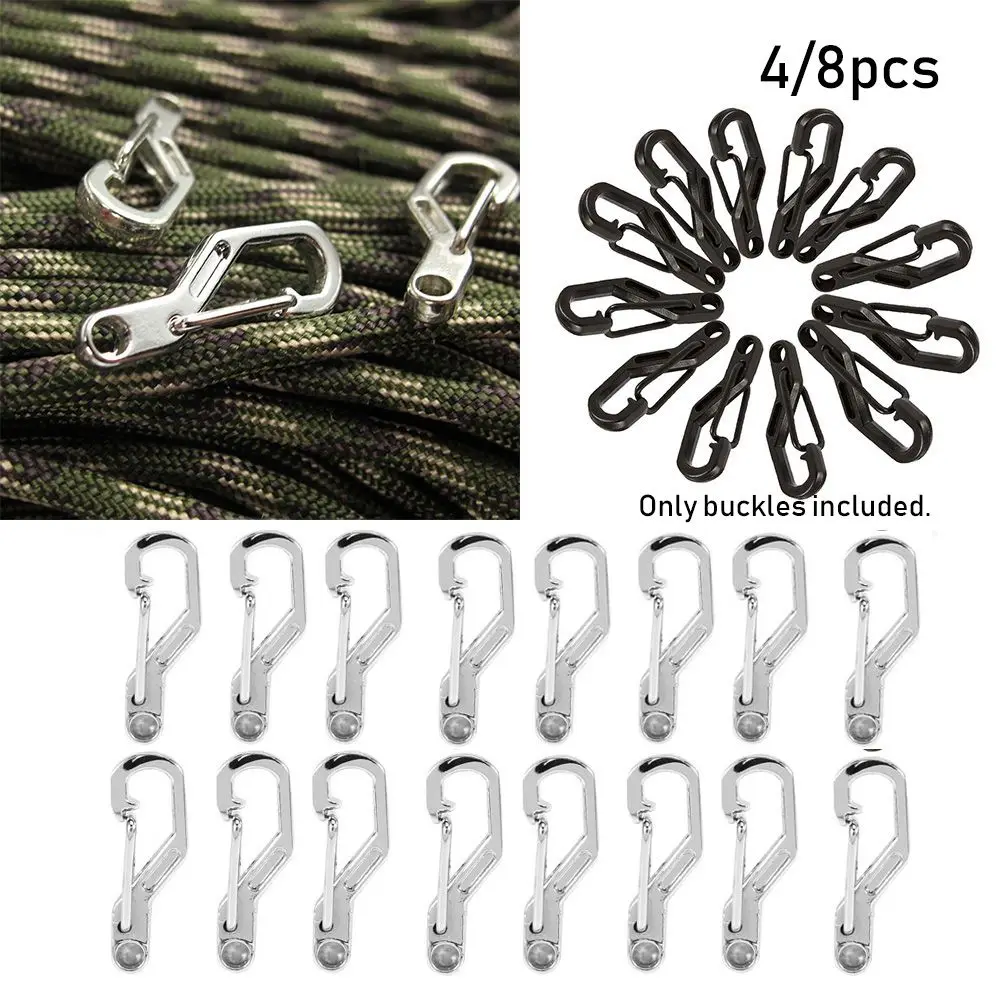 4/8pcs Hang Buckle Survival EDC Gear Outdoor Hook D Carabiner Spring Clips Camping Keyring D-Ring Key Chain