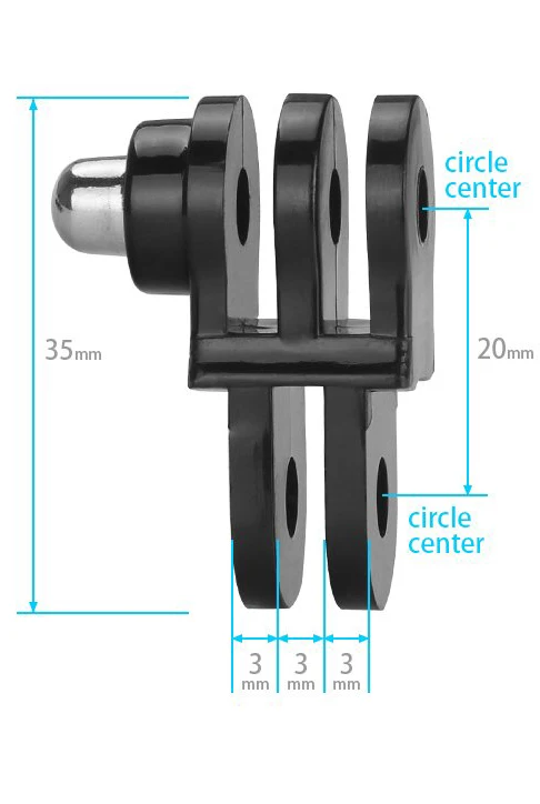 50 Pcsปรับแขนตรงข้อต่อMount,HSUสั้นทิศทางตรงข้อต่อสำหรับGopro,hero 6,5สีดำSJ4000,