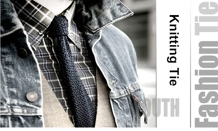 Skinny Necktie For Men Knitting 5cm Brand Ties Men\'s Neckwear Dress Shirt