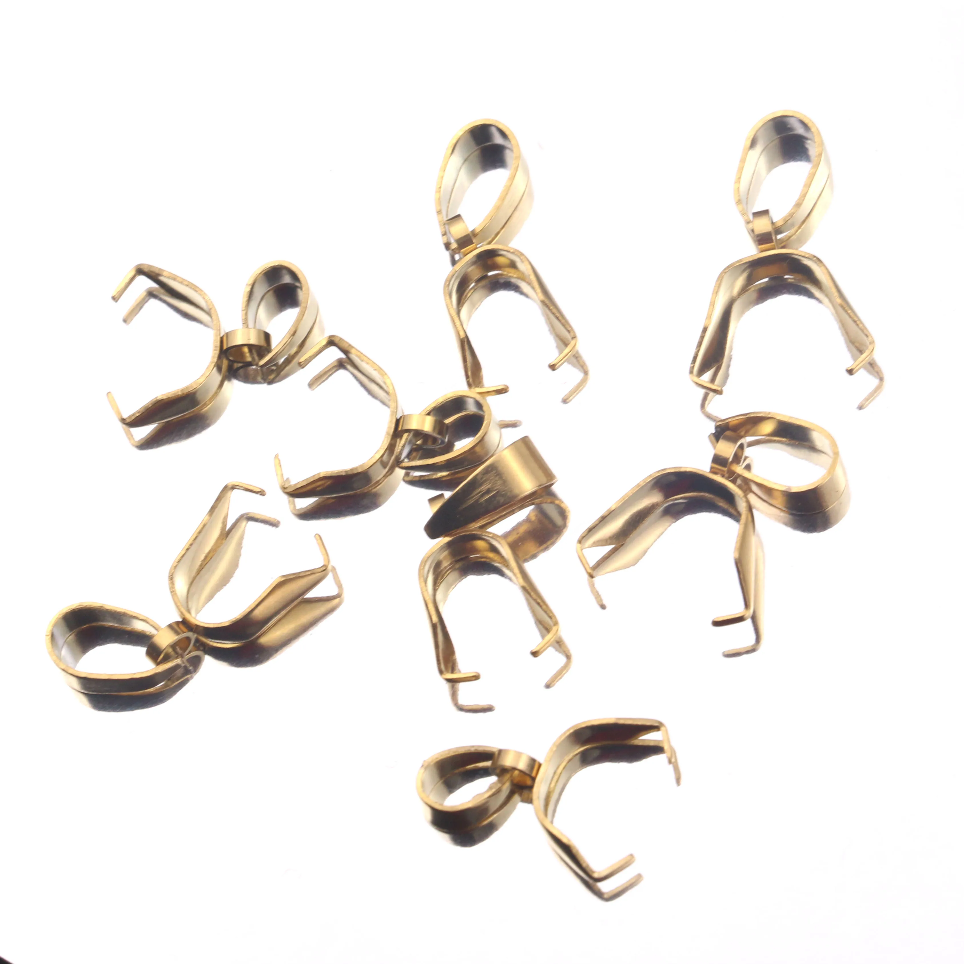 10pcs stainless steel Melon Seeds Buckle Pendants Clasps Hook Clips Bails Connectors Charm Bail Supplies For DIY Jewelry Making