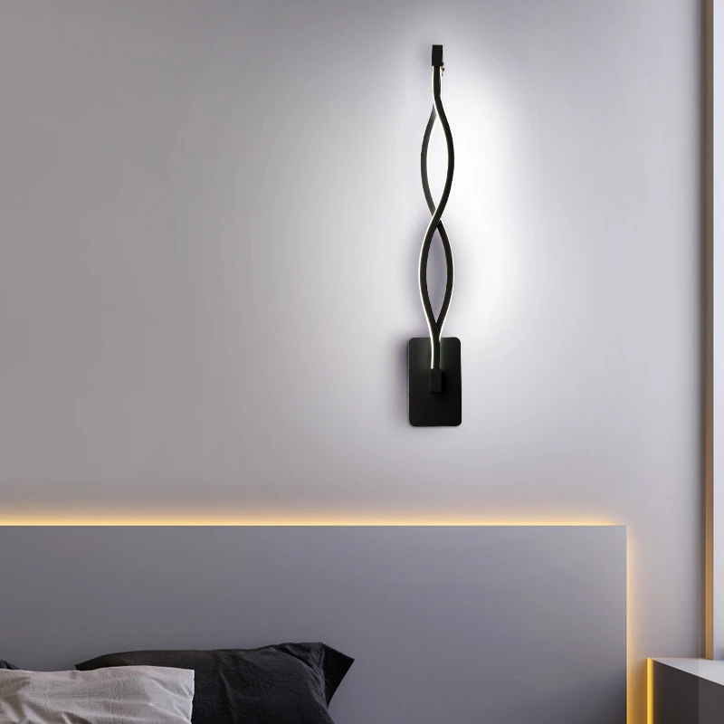 Modern LED 16W Wall Lamps Living Bed Room Bedside Sconce Black White Light Aisle Lighting Decoration Fixture Luminaria Wandlamp