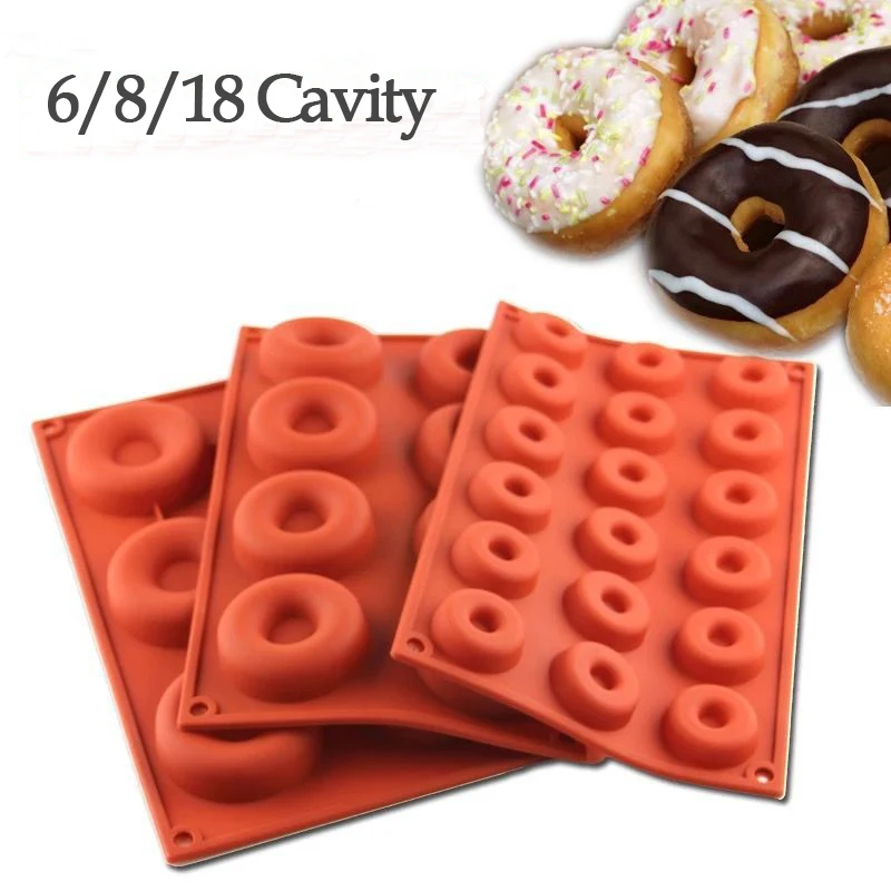 Silicone Donut Maker 3D DIY Baking Pastry Cookie Chocolate Round Mold Muffin Cake Mould Dessert Handmade Kitchen Cooking Tools