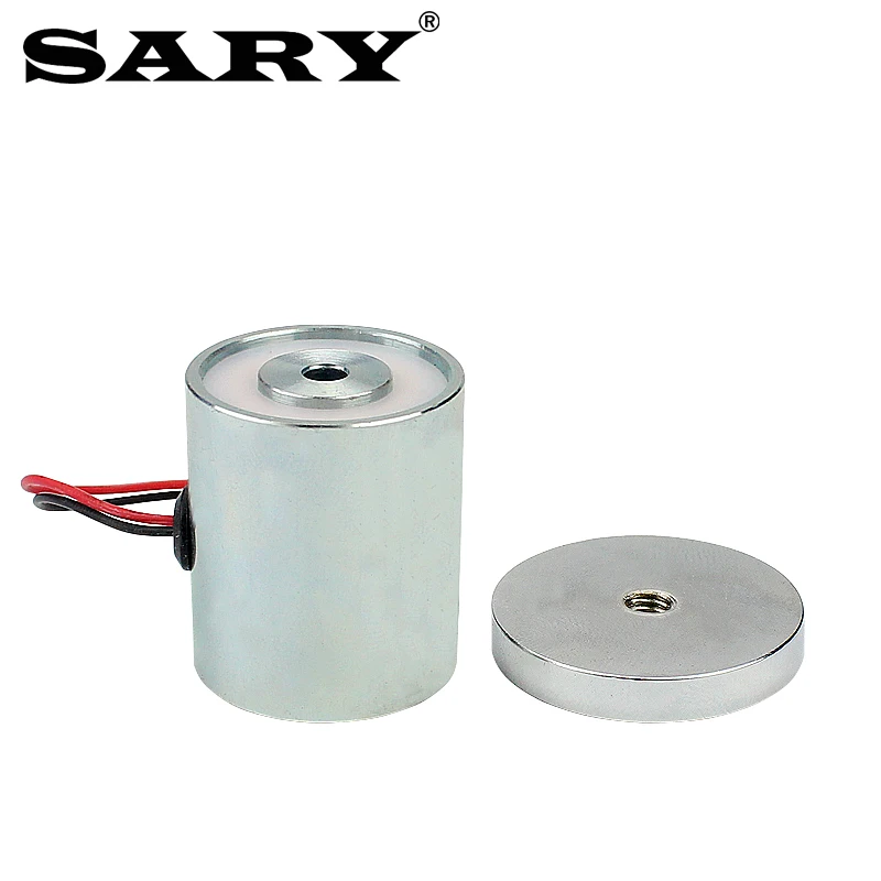 DC12V mini solenoid elektromagnet suction7KG Small round electromagnet energized and loses its magnetic force