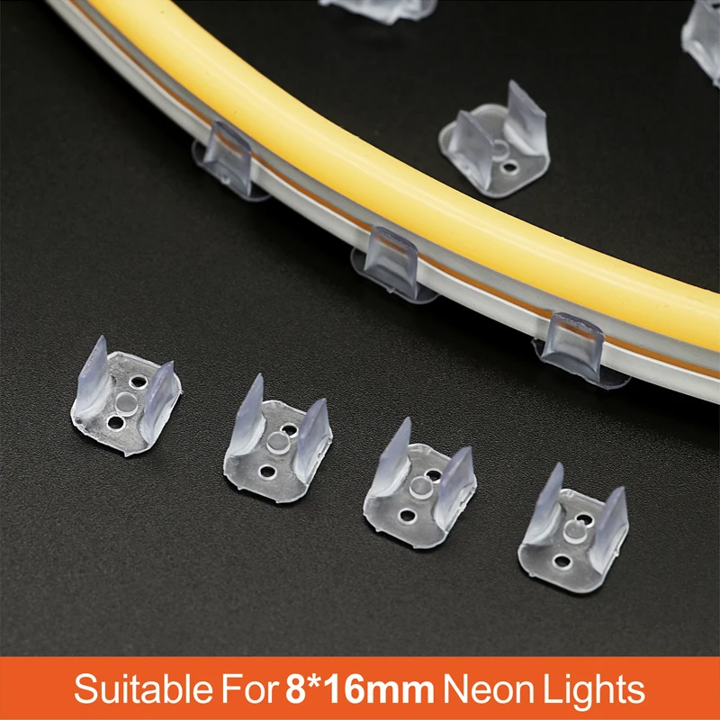 Złącze Led Fix Klipsy Plastikowe Akcesoria Montażowe Na Ścianie Dla 6/8MM 2835 Neon Strip Light Buckle Akcesoria 50-500 SZTUK