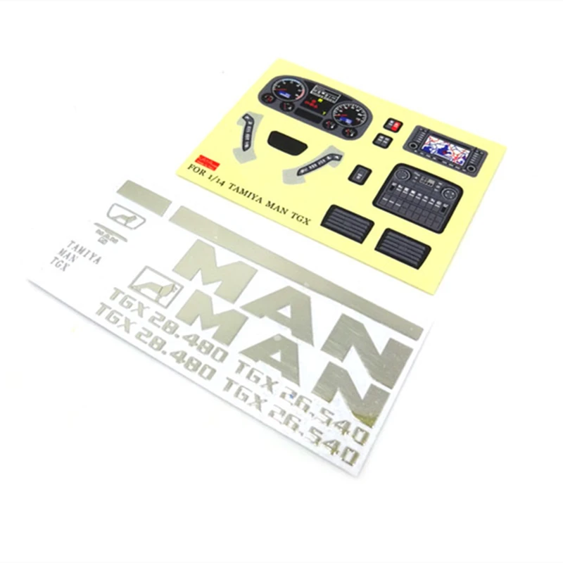 

1/14 Remote Control Toy Tractor Dumper Truck Model TAMIYA MAN TGX LESU TGS Instrument Panel Sticker