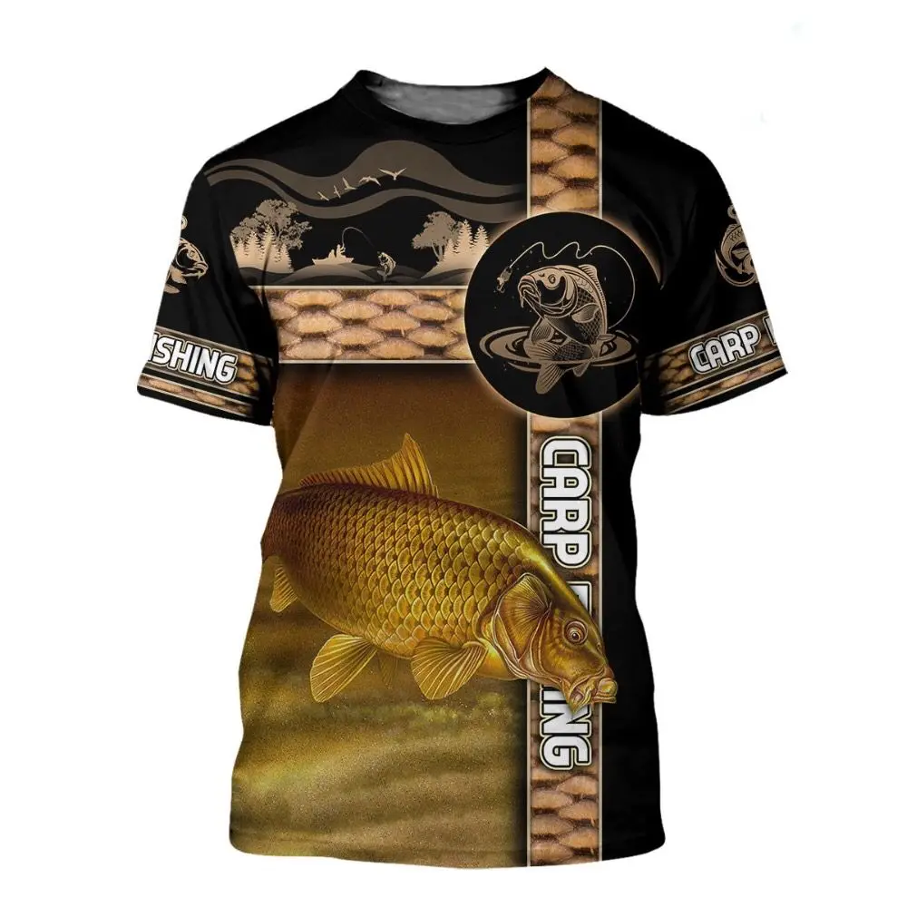 Carp Fishing 3D All Over Print Man\'s T Shirt Harajuku Fashion Short Sleeve Shirt Summer Streetwear Unisex Tshirt