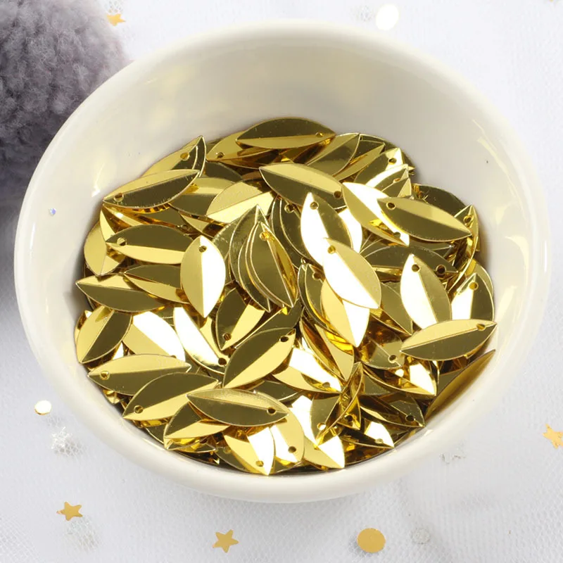 360Pcs/Bag 6*14mm Oval Folded Sequins Horse Eyes Shape Sequin PVC Paillettes DIY Crafts Wedding Sewing Lentejuelas Accessories