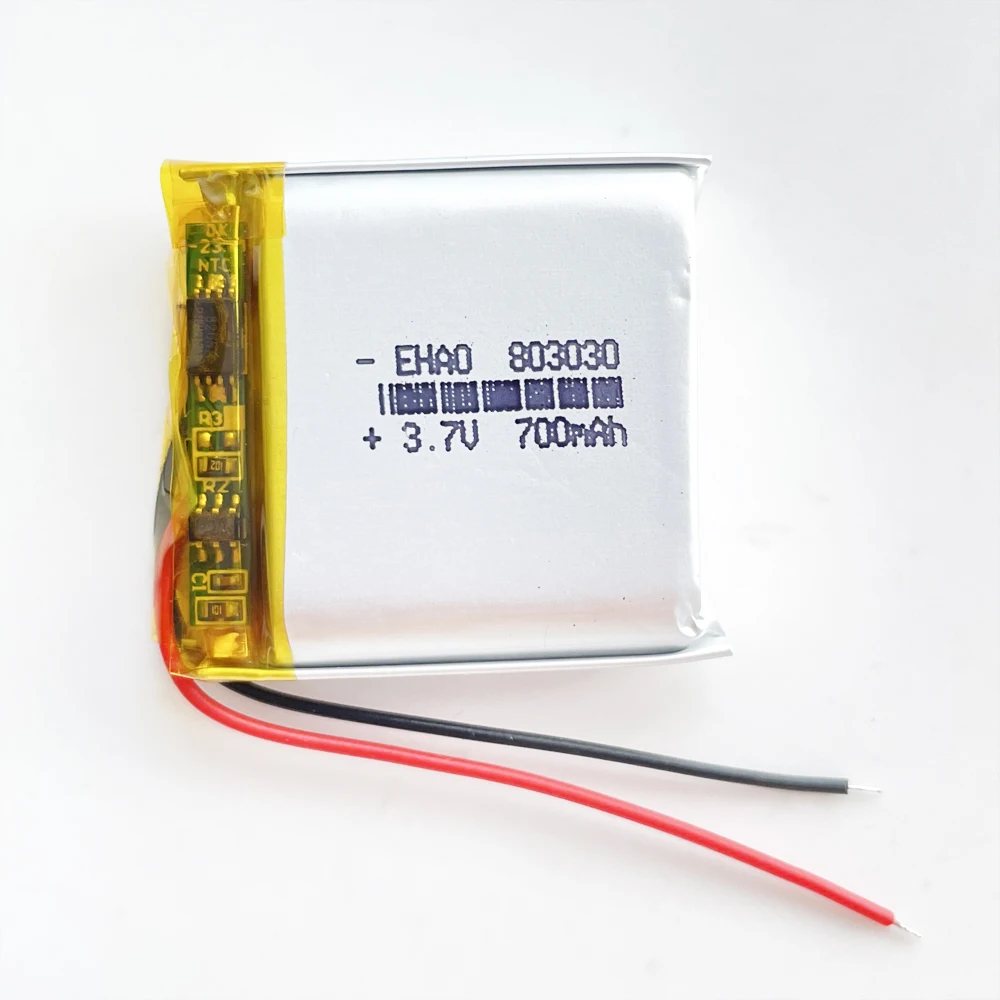 EHAO 803030 3.7V 700mAh Polymer Lithium Lipo Rechargeable Battery For Mp3 GPS Recording Pen Bluetooth Simulation Robot Scanner