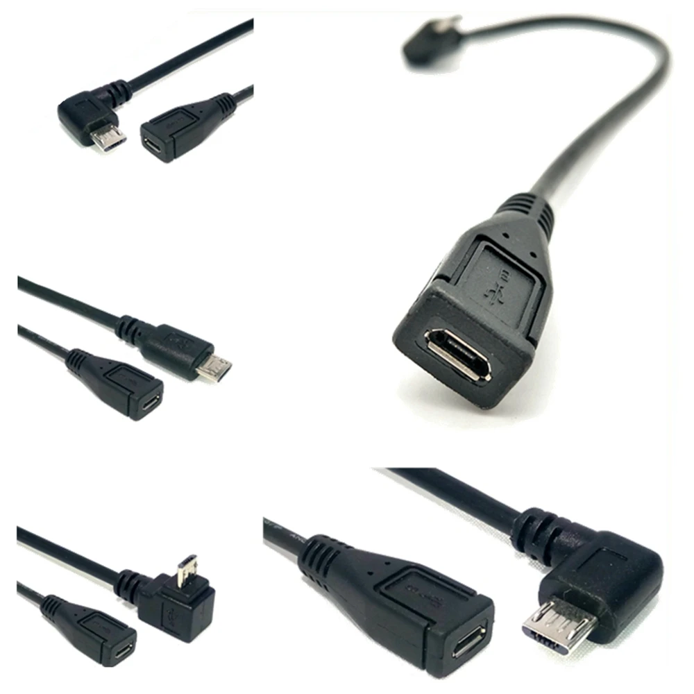 90 Grad Up & Down & Links & Rechts Winkel 5Pin Micro USB Männlich zu Weiblich m/f extension data daten-synchronisierungs-energie