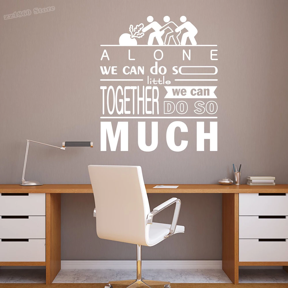 Teamwork Wall Decal Office Wall Decor Personalized Business Lettering Team Work Wall Sticker Coworking Vinyl Art Sticker B942