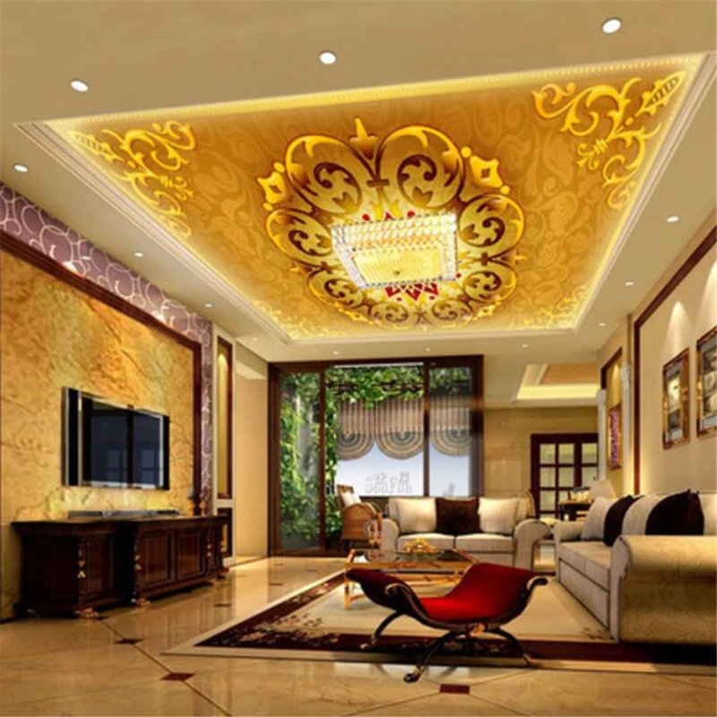 фотообои Customized large wallpaper 3d European high-end villa ceiling mural living room bedroom background wall decoration обои