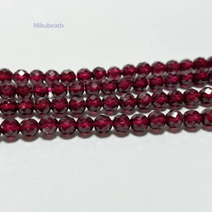 Natürliche AAA Brasil Red Granat Face Cace Round Accounts for Women, Shinny Stone, um Schmuck, DIY -Armband und Strang Halskette zu machen, 4mm 9 Hauptverkäufe Rotkristall - №1