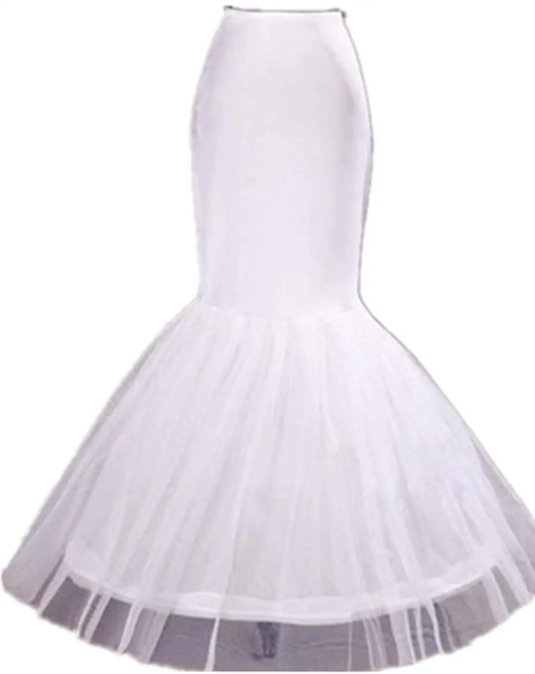 Zeemeermin Petticoat 1 Hoepel Been Elastische Taille Trouwjurk Crinoline Trompet Bruids