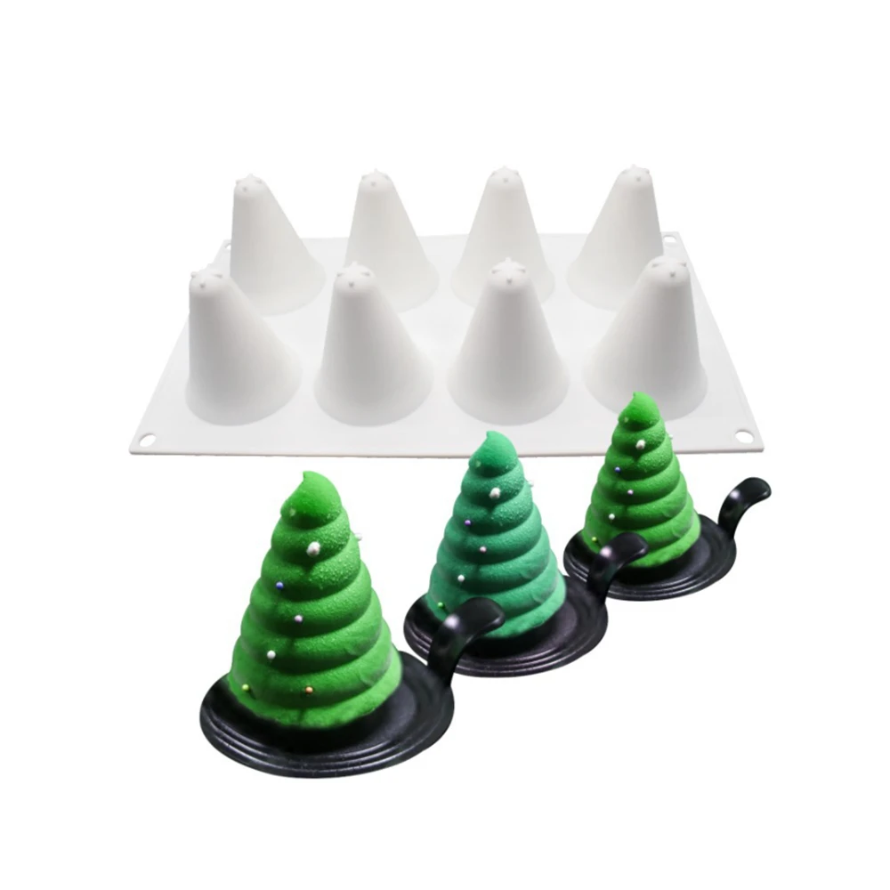 Christmas Series Silicone Mold Tree Pine Cones Star Cake Mould Cookies 3D DIY Handmade Kitchen Baking Tools Decorating Mould