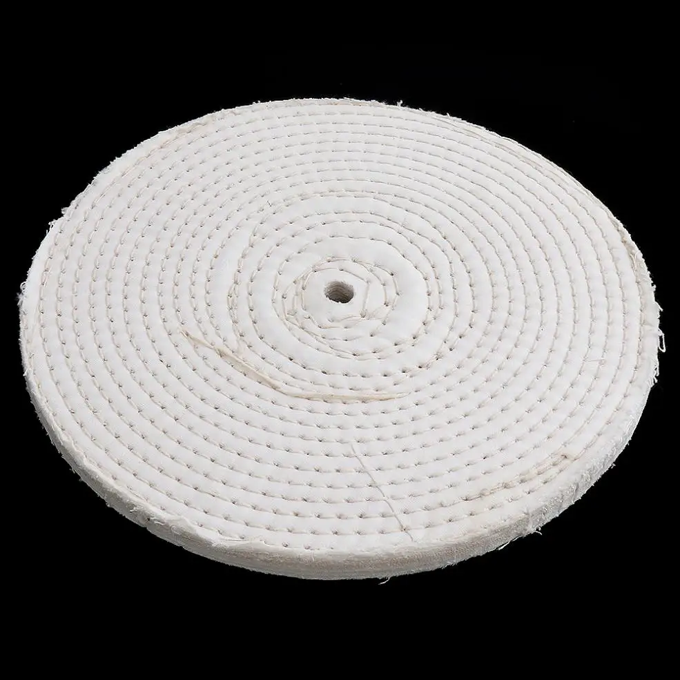 Tampone in cotone bianco a forma di T da 8 pollici con tampone per lucidatura a specchio per lucidatura a specchio con foro da 10mm per lucidatura di metalli nuovo