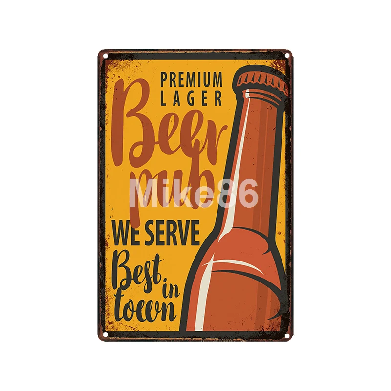 [ Mike86 ] Orange Beer on tab Cocktail Metal Sign Vintage Iron Painting Pub Bar Poster Art 20*30 CM  LT-1909