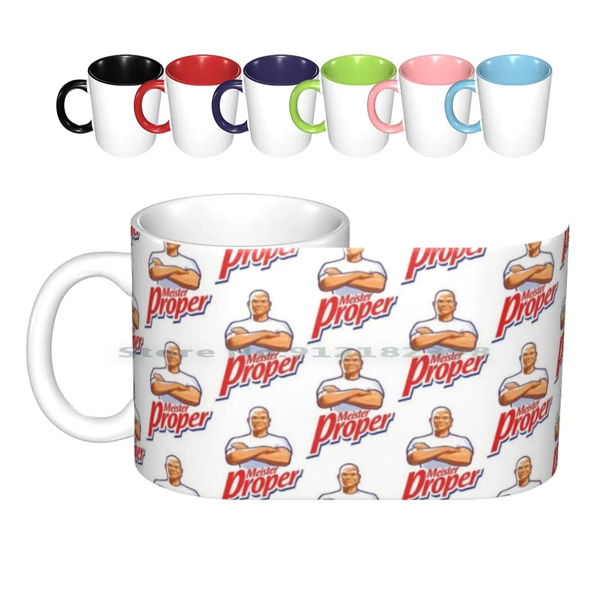 Meister-tazas de cerámica aptas para café, leche, té, Propper, Meister, Propre Mr, Don Limpio