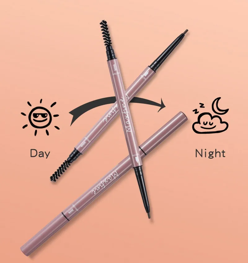 5 Color Ultra-fine Round-headed Eyebrow Pencil Natural Lasting Black Brown Rotary  Waterproof Sweatproof No Fade Eyebrow Pencil